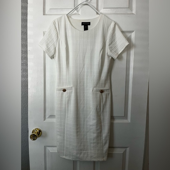 Stella & Julie White Texture Dress - Picture 1 of 4
